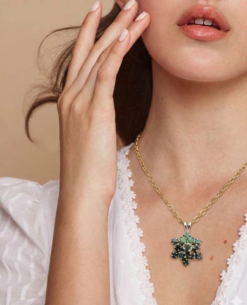 JADE Pendant (Stars | Diamond Details | 18K White Gold) 1cm