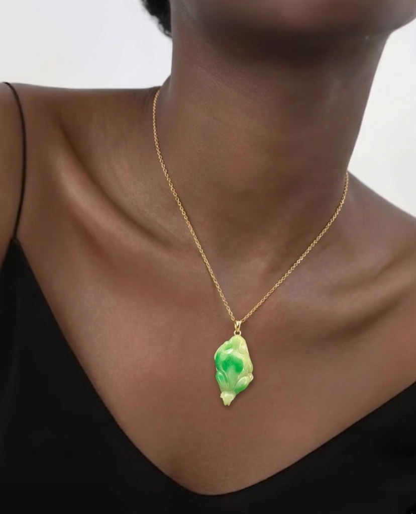 JADE Pendant (Frog | 18K White Gold) 2,5cm