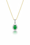 JADE Pendant (Tear Drop | 18K White Gold) 0,7cm