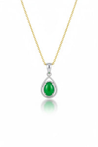 JADE Pendant (Tear Drop | 18K White Gold) 0,7cm