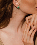 JADE Earrings (Flower | 18K White Gold | 16 Diamonds) 0,5cm