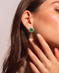 JADE Earring (Flower | 18K White Gold) 0,5cm