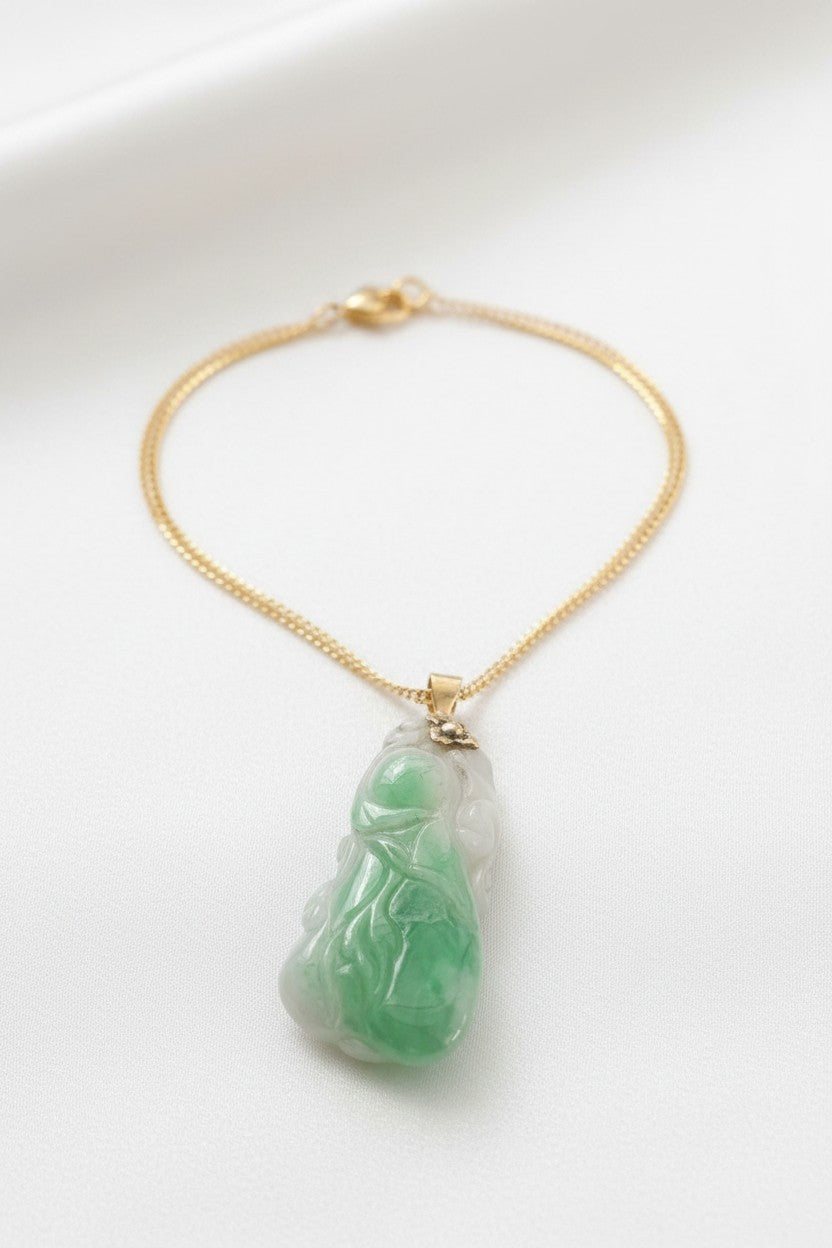 JADE Pendant (18K White Gold) 2,5cm