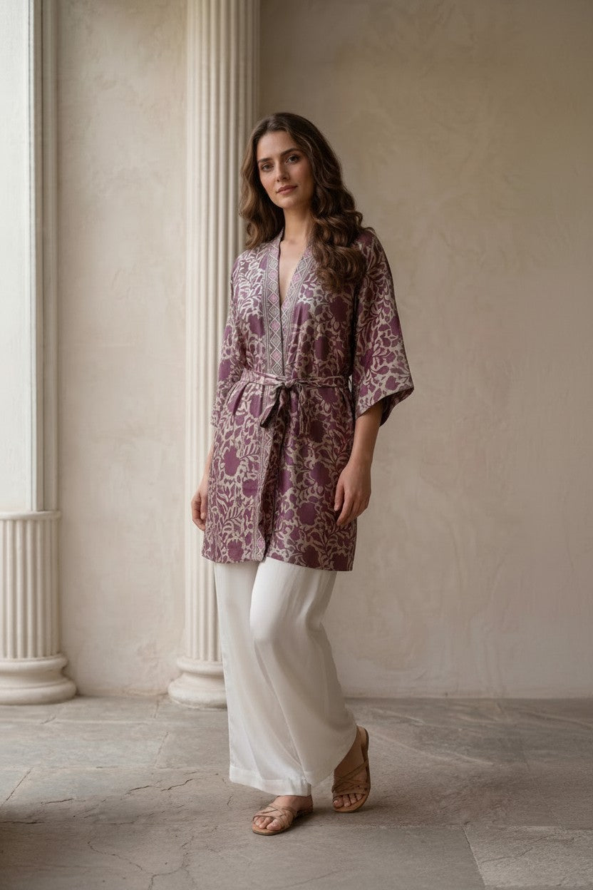 Purple Grey Floral