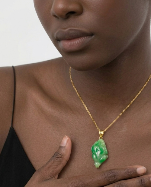 JADE Pendant (Frog | 18K White Gold) 2,5cm