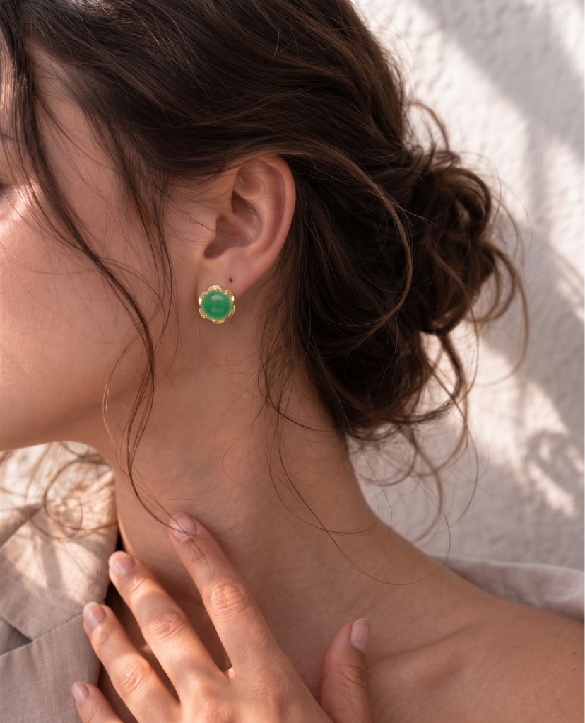 JADE Earrings (Plain | 18K Gold) 0,4cm