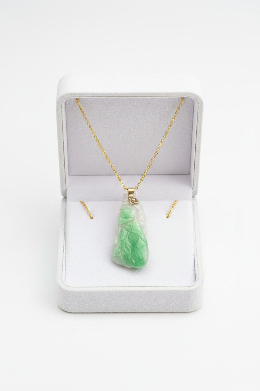 JADE Pendant (18K White Gold) 2,5cm