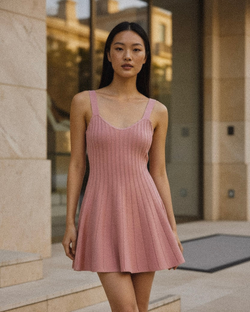 KHLOE SCALLOP KNIT DRESS