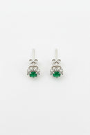 JADE Earrings (Flower | 18K White Gold | 16 Diamonds) 0,5cm