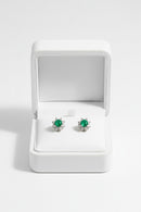 JADE Earrings (Flower | 18K White Gold | 16 Diamonds) 0,5cm
