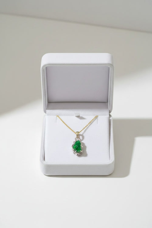 JADE Pendant (Tear Drop | 18K White Gold) 0,7cm
