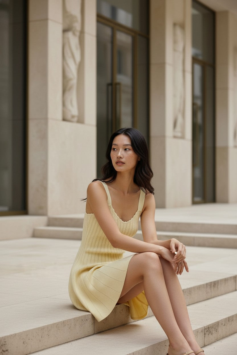 KHLOE SCALLOP KNIT DRESS