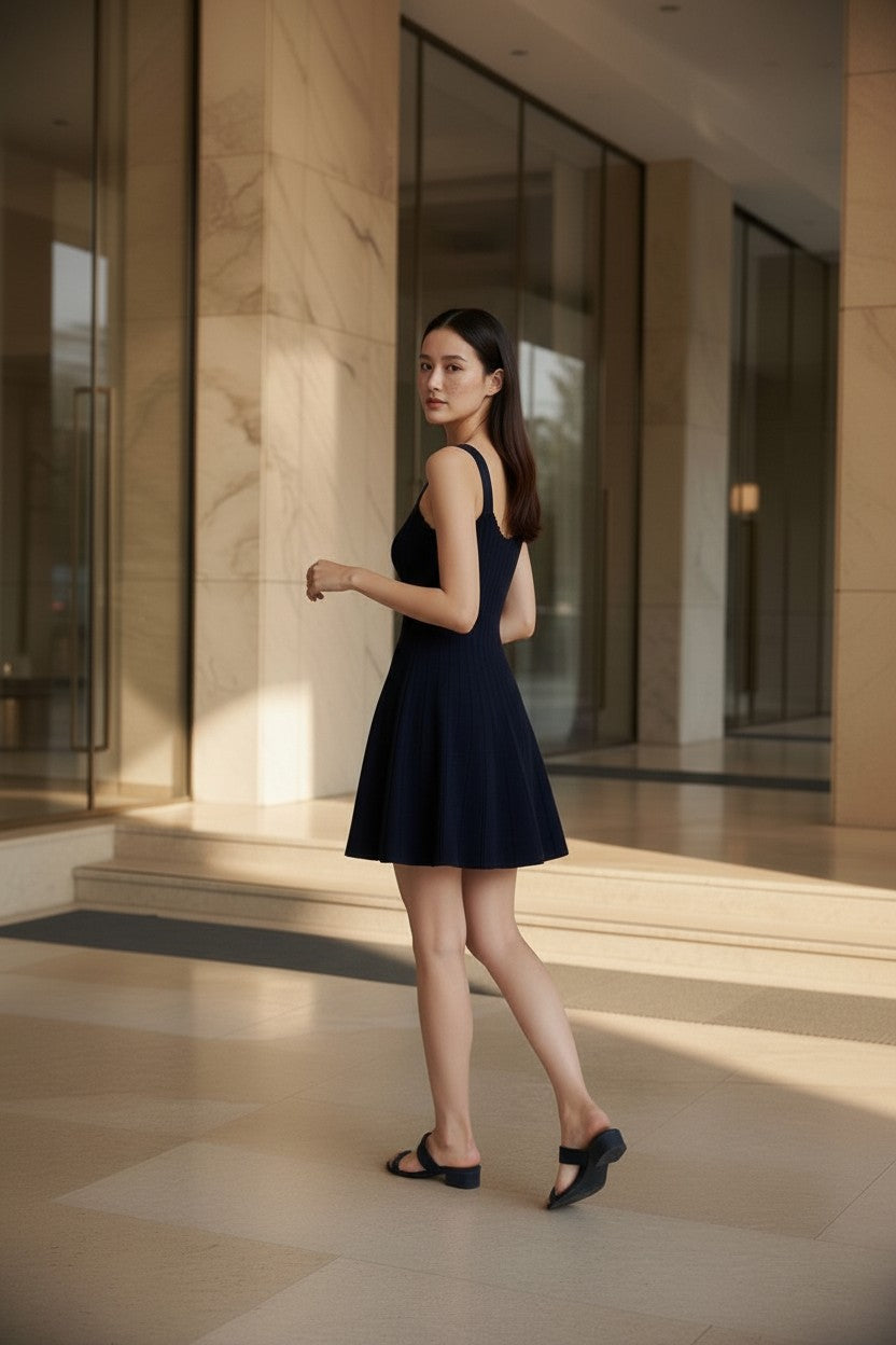 KHLOE SCALLOP KNIT DRESS
